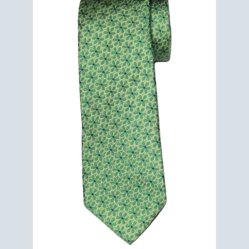 Brooks Brothers Green Floral Italian Silk TIe Men's